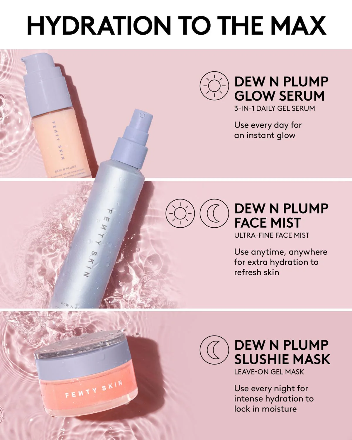 Dew N Plump Trio: Dew N Plump Face Mist, Serum + Slushie Mask - Image 3